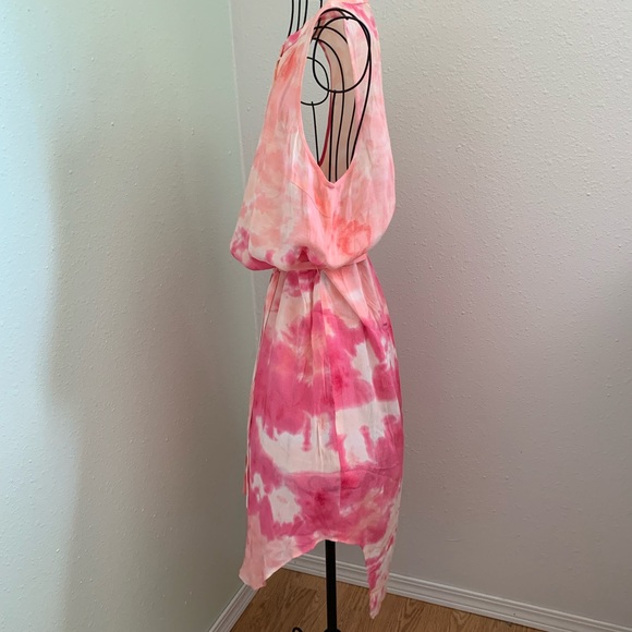 button up tank dress, pink tie dye, belt, - Picture 3 of 13
